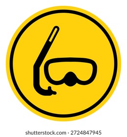 Signo Del Símbolo Del Área De Buceo, Ilustración vectorial, Aislado En El Fondo Blanco Label.EPS10