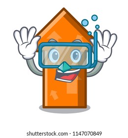 Diving arrow character cartoon style