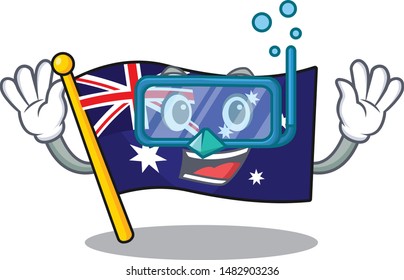 Diving australian cartoon flag kept in cupboard