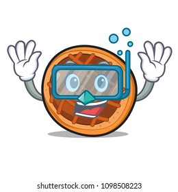 Diving baket pie character cartoon