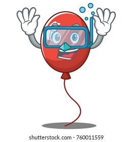 Diving balloon character cartoon style