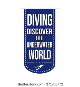 Diving banner design over a white background, vector illustration