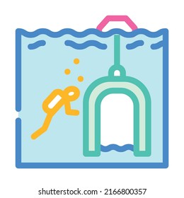 diving bell color icon vector. diving bell sign. isolated symbol illustration