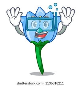 Diving bell flower character cartoon