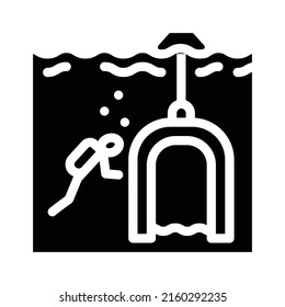 diving bell glyph icon vector. diving bell sign. isolated contour symbol black illustration