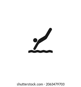 diving black icon, Sports black icon isolated white background