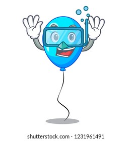 Diving blue balloon character on the rope