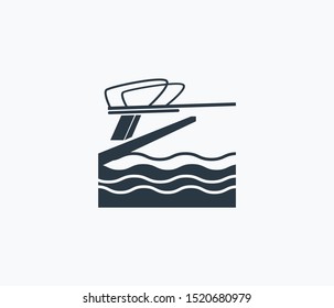 Diving board icon isolated on clean background. Diving board icon concept drawing icon in modern style. Vector illustration for your web mobile logo app UI design