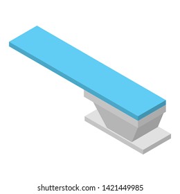 Diving board icon. Isometric of diving board vector icon for web design isolated on white background