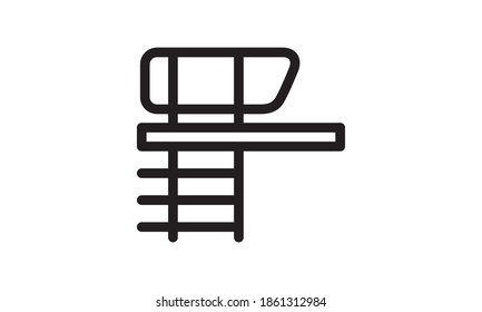 Diving Board Icon Simple Style Vector Image