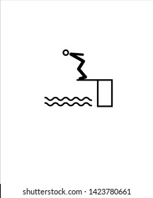 diving board line icon, vector best flat line icon.