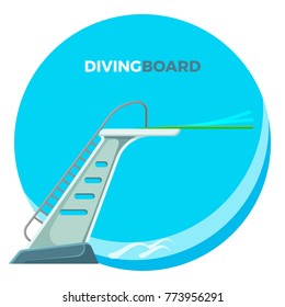 Diving board or springboard used for snorkeling linear flex-spring