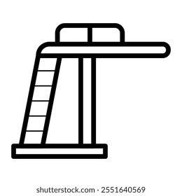 Diving Board Vector Line Icon Design