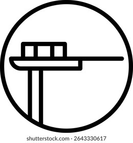 Diving Board Vector Line Icon Design
