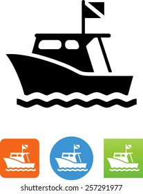 Diving boat icon