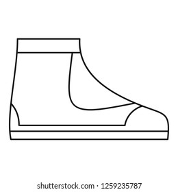 Diving boot icon. Outline diving boot vector icon for web design isolated on white background