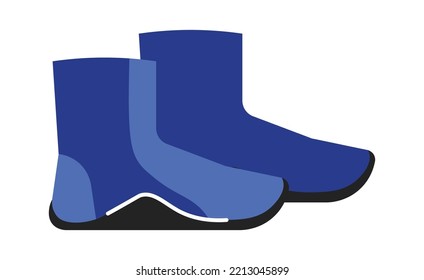 Diving boots Underwater Equipment. Vector illustration
