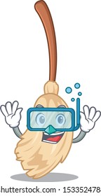 Diving broom with the in cartoon shape