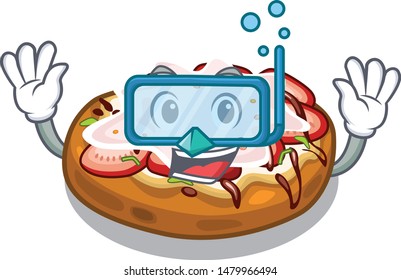 Diving bruschetta in the a cartoon lunchbox