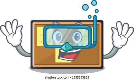 Diving bulletin board stuck to wall character