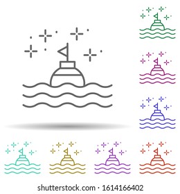 Diving buoy in multi color style icon. Simple thin line, outline vector of diving icons for ui and ux, website or mobile application