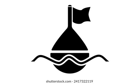 Diving buoy sign , black isolated silhouette
