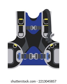 Diving Buoyancy Compensator Underwater Equipment. Vector Illustration