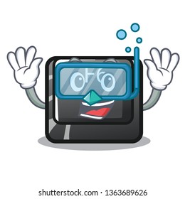 Diving button f6 isolated in the mascot