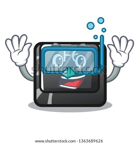 Diving button f6 isolated in the mascot