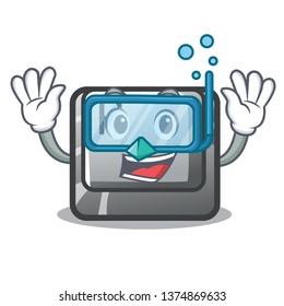 Diving button P in the shape mascot