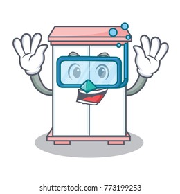 Diving cabinet character cartoon style
