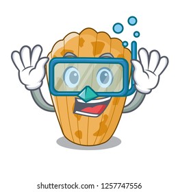 Diving cake madeleine french isolated on mascot