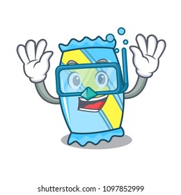 Diving candy character cartoon style