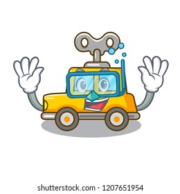 Diving cartoon clockwork toy car in table
