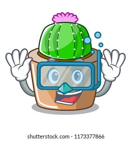 Diving cartoon star cactus plants at cactus farm