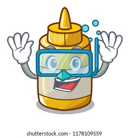 Diving character bottle style mustard sauce yummy