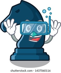 Diving chess knight next to cartoon table