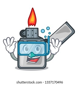 Diving cigarette lighters above wooden character tables