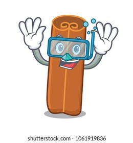 Diving cinnamon character cartoon style