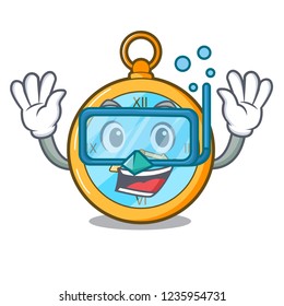 Diving classic watch isolated on a mascot