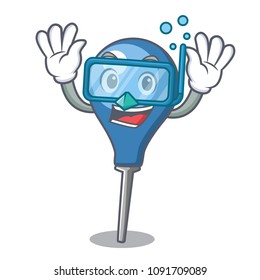 Diving clyster character cartoon style