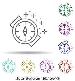 Diving compass in multi color style icon. Simple thin line, outline vector of diving icons for ui and ux, website or mobile application