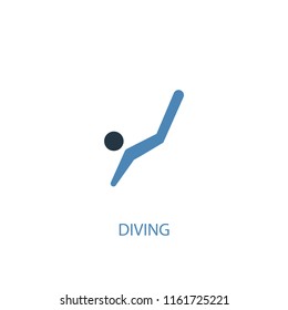 Diving concept 2 colored icon. Simple blue element illustration. Diving concept symbol design from Sport set. Can be used for web and mobile UI/UX