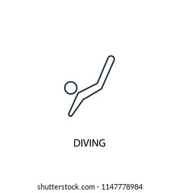 Diving concept line icon. Simple element illustration. Diving concept outline symbol design from Sport set. Can be used for web and mobile UI/UX