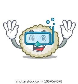 Diving cotton ball character cartoon