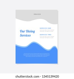 Diving Course flyer vector template. Flyer design, cover modern layout, print template, poster, flyer in A4 with creative design, colorful design for business, creative purpose - Vector
