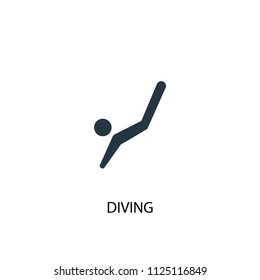 Diving creative icon. Simple element illustration. Diving concept symbol design from Sport collection. Can be used for web and mobile.