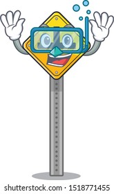 Diving crossroad sign isolated in the character
