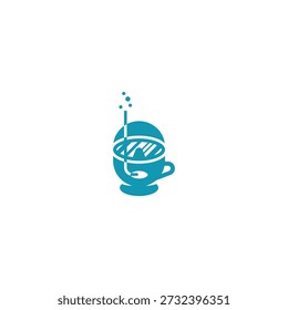 Diving cup logo illustration on white background.