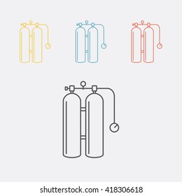 Diving cylinder line icon.